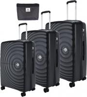 Wholesale PRINCE Luggage Set of 3 Unbreakable Luggage with 4 Spinner Wheels, Luggage for Travel Light Weight Anti-Theft Lock, Size 20 24 28 Inch (Black)