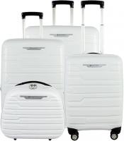 Wholesale Pierre Cardin Wels UNBREAKABLE Luggage TSA Approved suitcase for travel (Set of 4, White)