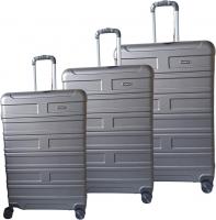 Wholesale Prince MONSCA ABS/PC Hardside Luggage Set of 3With Anti Theft Digit Lock, Lightweight 4 Wheeled Suitcase Set for Travel, Aluminium Telescopic Handle (Grey)