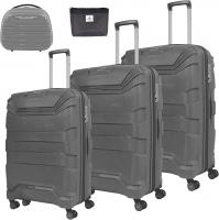 Wholesale PRINCE TRACK Unbreakable Luggage Set Of 4, Anti Theft Double Zipper Suitcase for Travel, TSA Approved, Expandable (Grey)