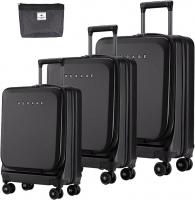 Wholesale Vearge Hideside Luggage Set of 3 Hideside Duble Zipper (White)