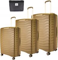 Wholesale Pierre Cardin Luggage Lightweight Suitcase for Travel,Unbreakable Luggage, 4 Sppiner Wheels.Set of 3 (Champ)