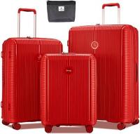 Wholesale VERAGE Unbreakable Luggage Set of 3 TSA Approved Lock, Expandale Suitcase for Travel, Anti Theft Double Zipper (RED)