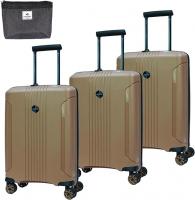 Wholesale VERAGE UNBREAKABLE Hard Shell Luggage TSA Approved Suitcase for Travel, Expandable and Anti Theft Double Zipper Suitcase set of 3, 4 Double Spinner (Champagne)