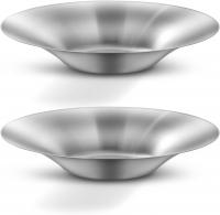 Set of 2 Stainless Steel Dinner Plates/Bowl