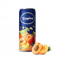 Supplier NFC Peach juice drink fresh 100% natural 330ml Sleek can