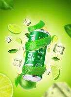 Manufacturer 100% Sparkling Lime juice packing 330ml sleek can, original Vietnam