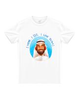 T-shirt Happy Arab: I love Dubai white printed 100% cotton unisex