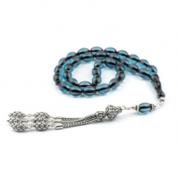 Fire Amber Tasbih With Sterling Silver Tassel