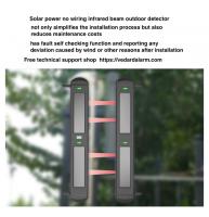 Solar-powered 4-beams active wireless infrared light wall perimeter security outdoor intrusion detection system