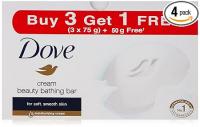 Dove Cream Beauty Bathing Bar, 75g (Pack of 3) with Free 50 g