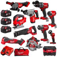 Milwaukee M18FPP11A3503B 18V 5.0Ah Li-ion Cordless 11pce Combo Kit Power Pack Including Fuel