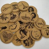 UV Printed Composite Cork Coaster, Custom Mandala & Cocktail Pattern Wholesale