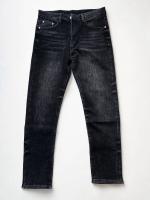 Men's Washed Black Straight-Fit Denim Jeans