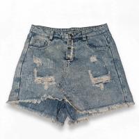 Ladies' Light-Wash Distressed Denim Shorts