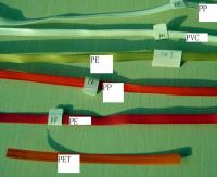 Tear clips (tear band,tear tape,tear strip) for closing bags.