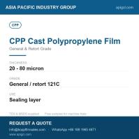 CPP Cast Polypropylene Film 70 Micron Clear Cast Polypropylene Film