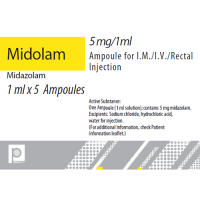 MIDOLAM 5 MG/1 ML SOLUTION FOR I.M./I.V./RECTAL INJECTION