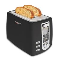 TOUCHMATE 2 Retro Slice Toaster - 800W, Electronic Control for Reheat, Defrost & Stop Functions, Black (TM-TS200B)