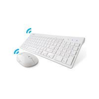 TOUCHMATE Wireless Slim Chocolate Keyboard & Mouse, White (TM-KB9999AN)