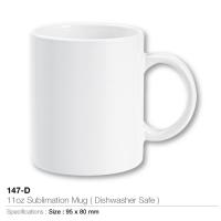 11oz Sublimation Mugs- Dishwasher Safe- 147-D