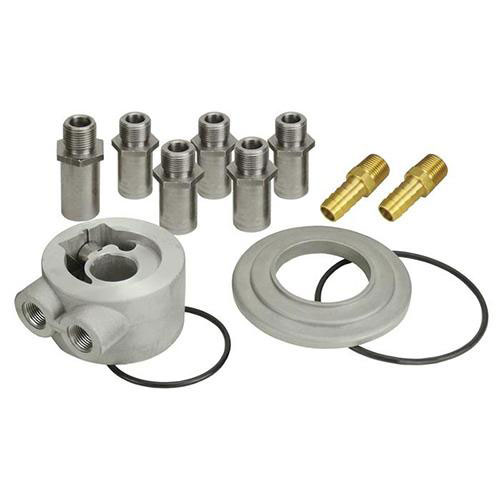 Derale universal thermostatic sandwich adapter kit with 3/8
