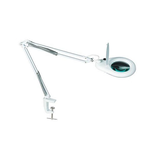 Table clamp magnifier with workbench lamp 220v - white ma-1215cf