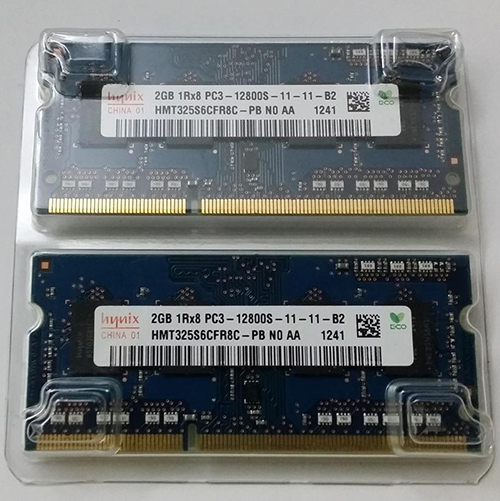 Hynix 4gb kit 2x2gb pc3-12800s ddr3 1600mhz 204-pin so-dimm memory module hmt325s6cfr8c-pb