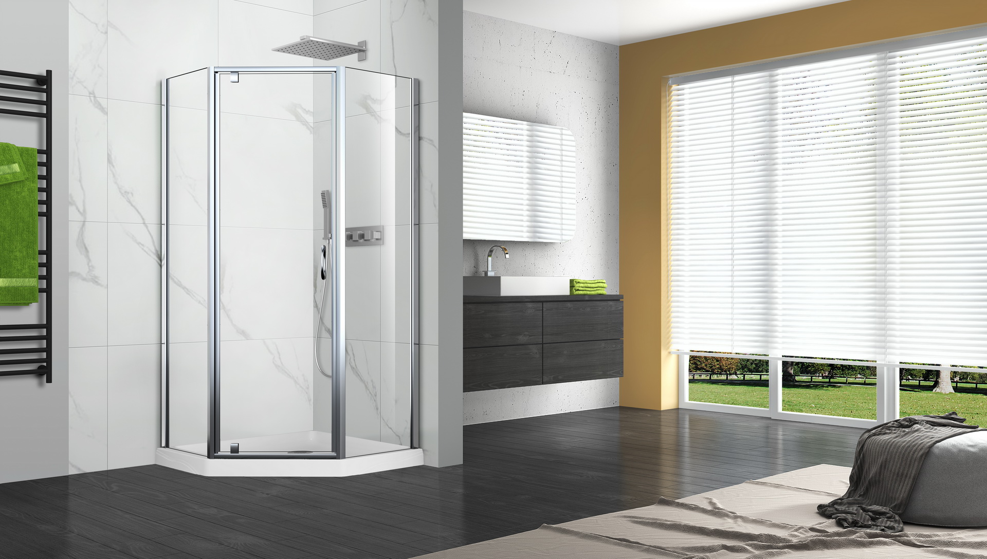 P02DR02 Pivot Series Shower Doors