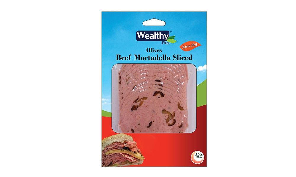 Olives beef mortadella sliced