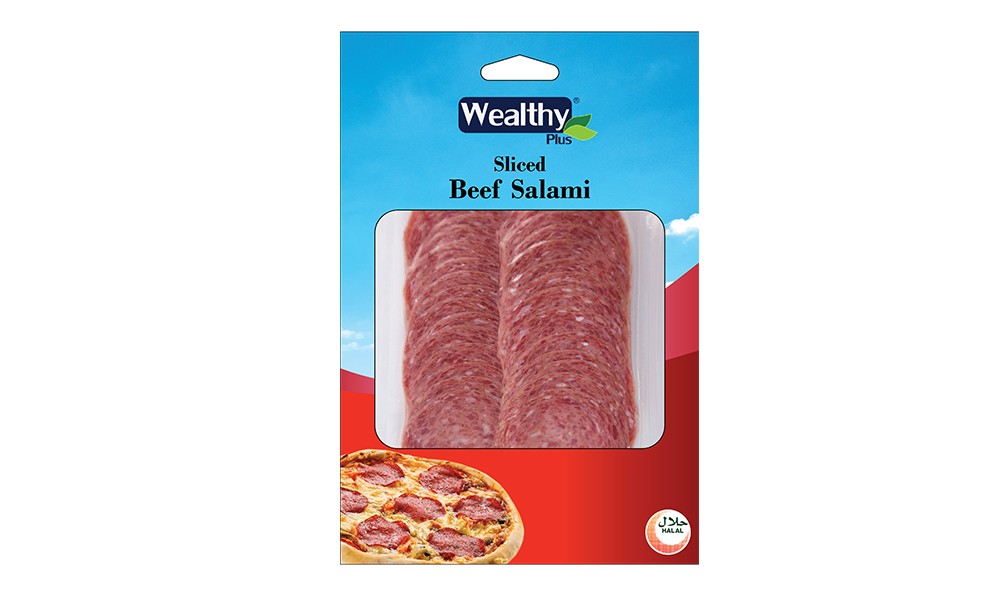 Sliced beef salami