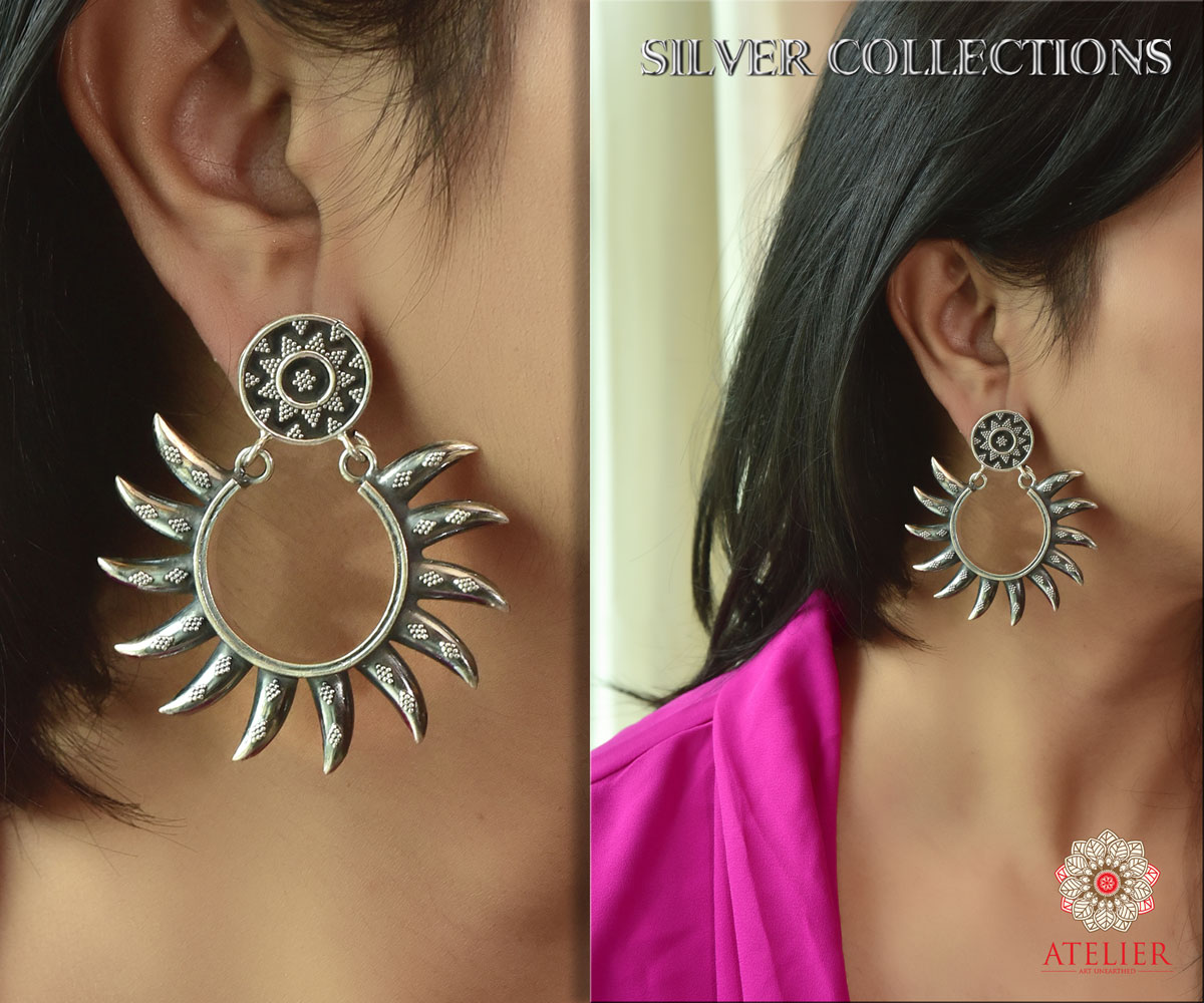 Slve140- silver ear rings