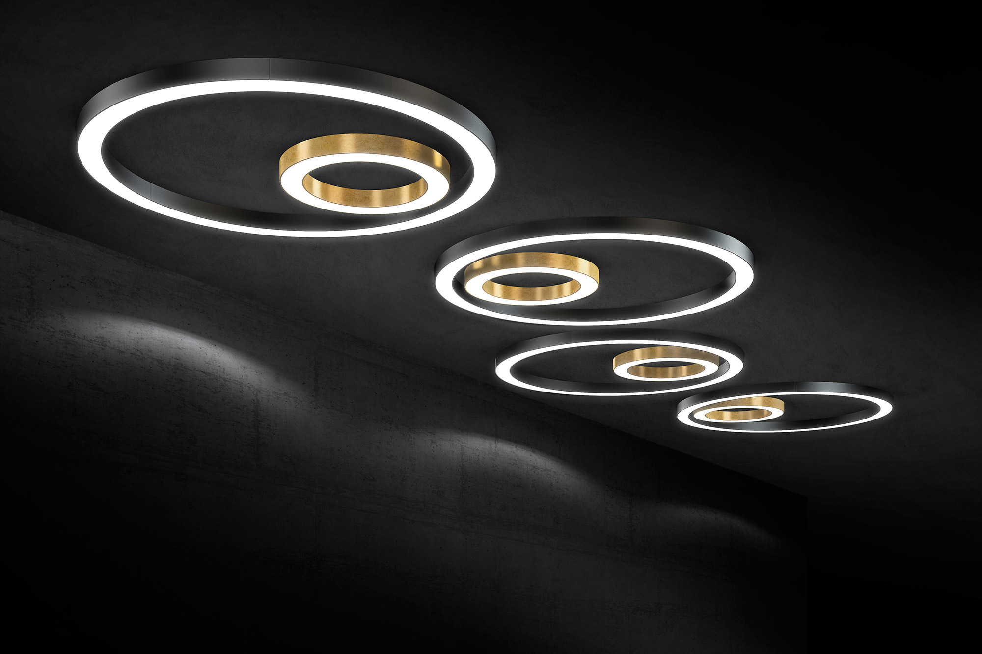 Silver ring design lighting