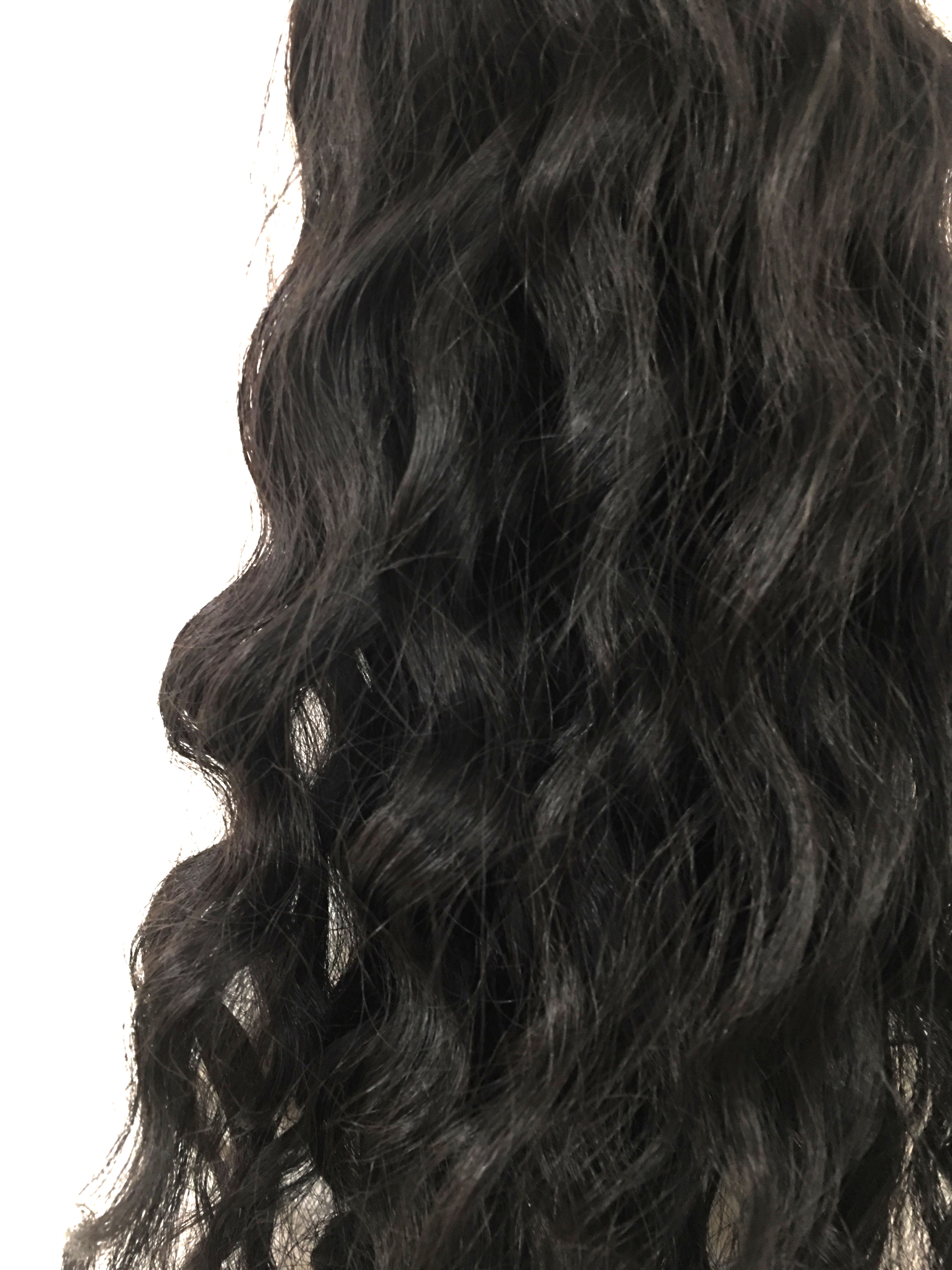 Virgin uncoloured brazilian virgin remy human hair weft 24inches curly wavy or straight