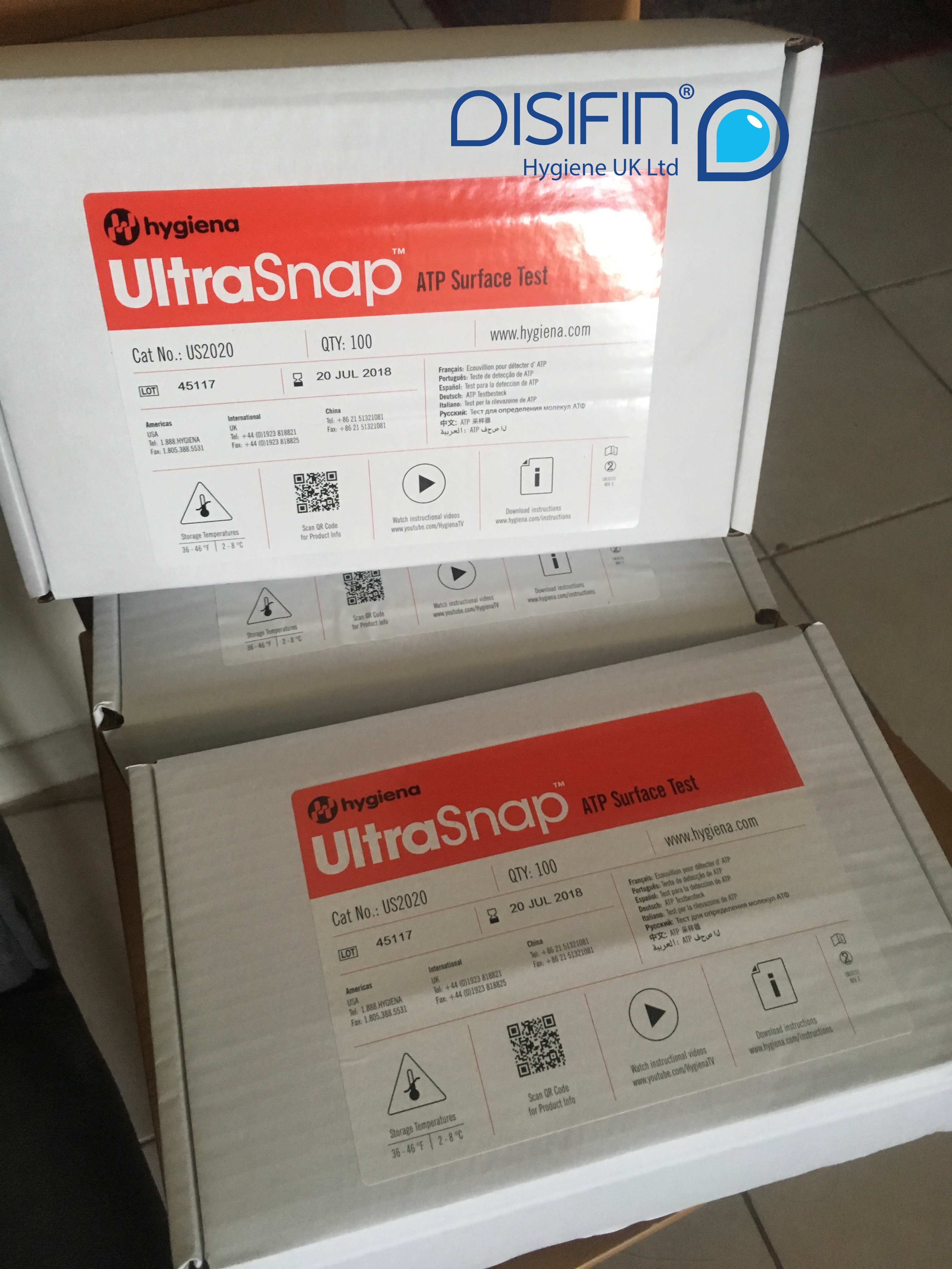 ATP Ultrasnap Surface Swabs - For use with SystemSure Plus Hygiene System Box of 100