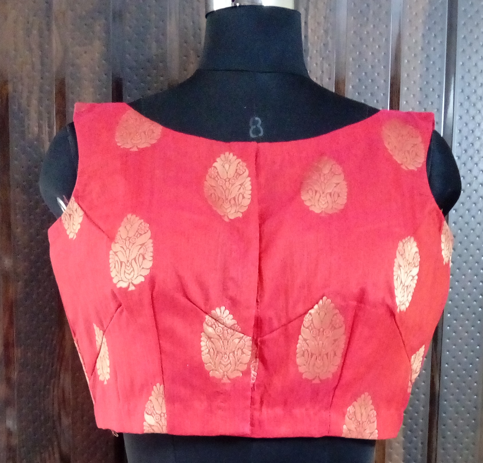 Rose red dupion blouse