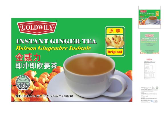 Instant ginger tea 10's