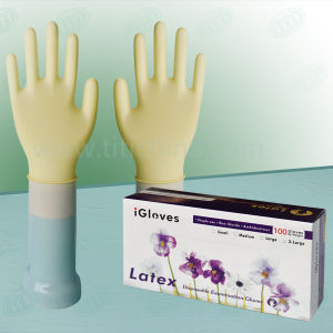 Disposable latex examination glove
