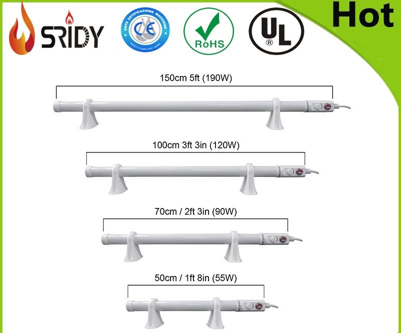 Electric Tubular Heater 1ft 55W Tube Heating TH01 with Light and Thermostat