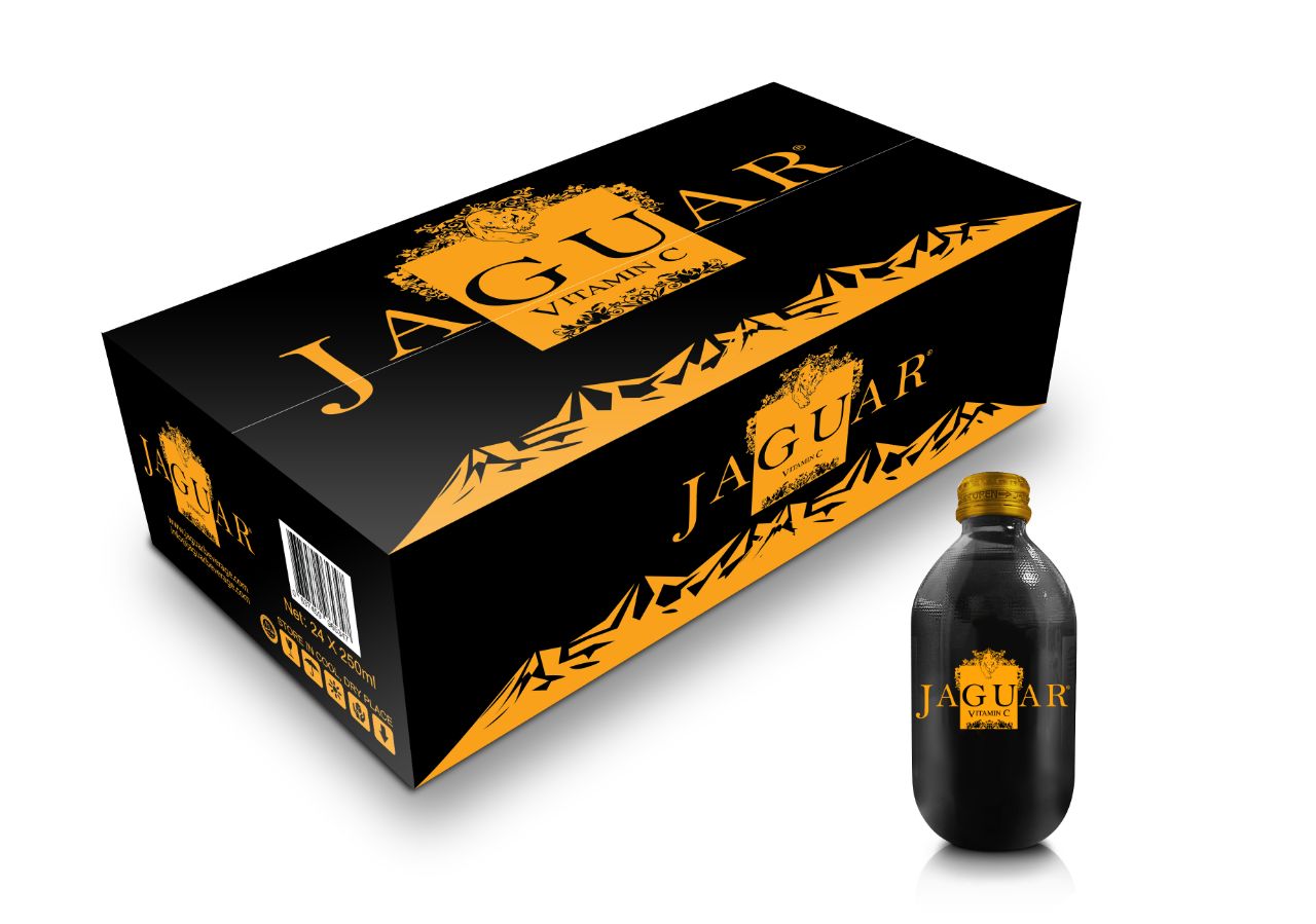 Jaguar Vitamin C 250ml Glass Bottle with Caffeine