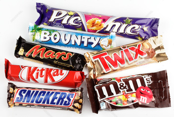 Original Kinder Bueno, Snickers, Chocolate, Twix, Kitkat, Bounty, Nutella