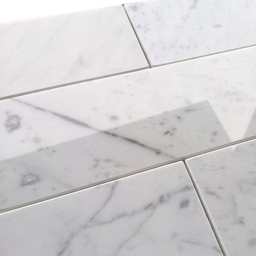 4''x18'' bianco carrara marble floor tile