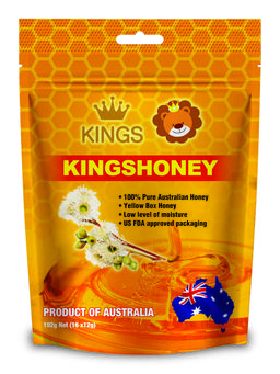 Kings Kuma Yellow Honey Straws (16 x 12g)/bag 100% Australian Product)