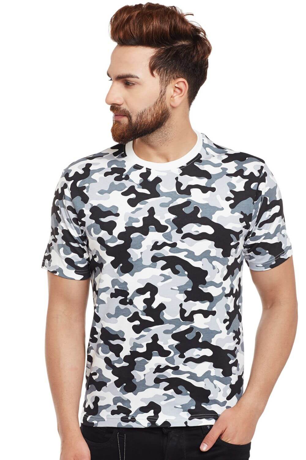 Visavi Men Camouflage T-shirt - GREY BLACK