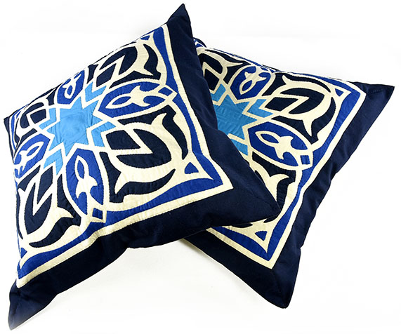 Fully handmade throw pillow-blue 50*50 cm