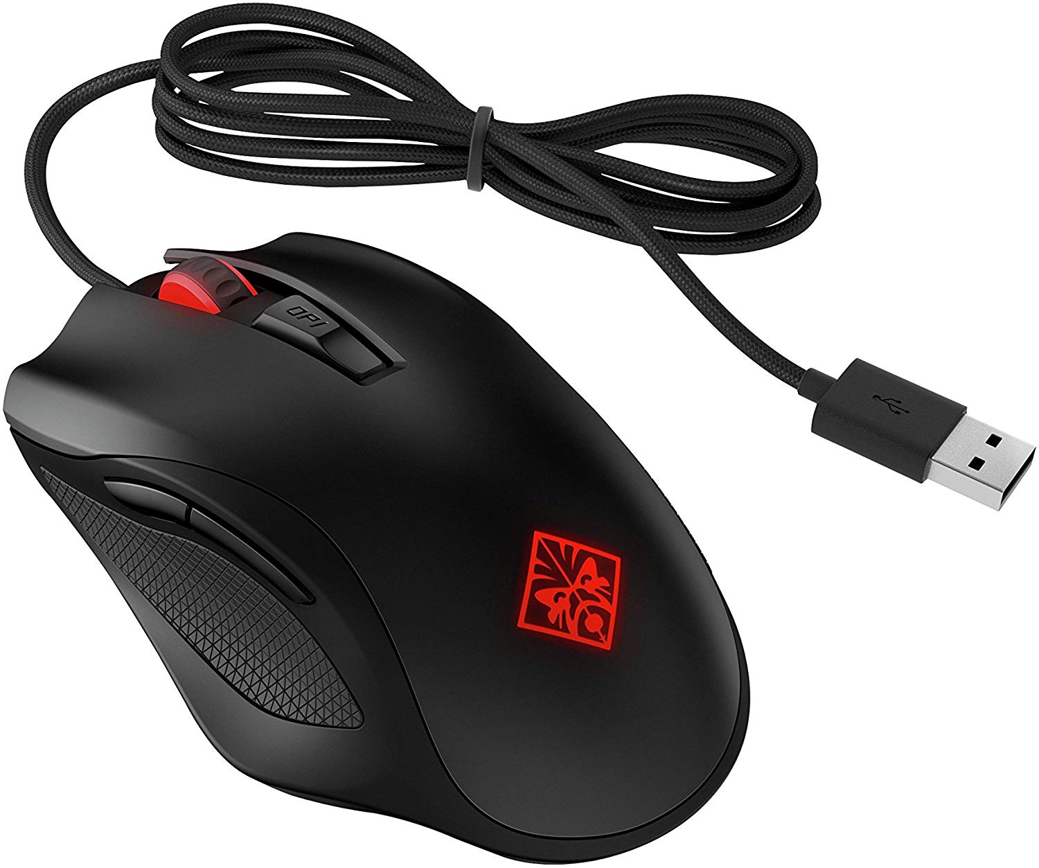 Omen by hp wired usb gaming mouse 600 (black/red)