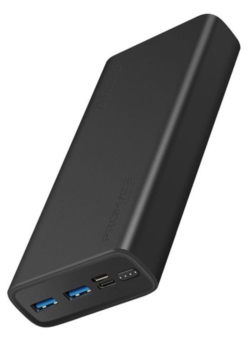 20000 mAh Power Bank, Super-Slim Fast Charging Portable Charger with 2A Dual USB Port, Over-Charging Protection and USB-C, Micro USB Input Port for Smartphones, Tablets, iPod, iPad, Bolt-20 Black Black_2