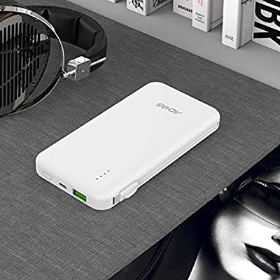 Portable Power Bank With Buit-In Connector 7000mAh White