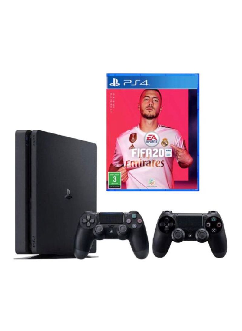 PlayStation 4 Slim 500GB Console And 2 DualShock 4 Controllers With FIFA 20