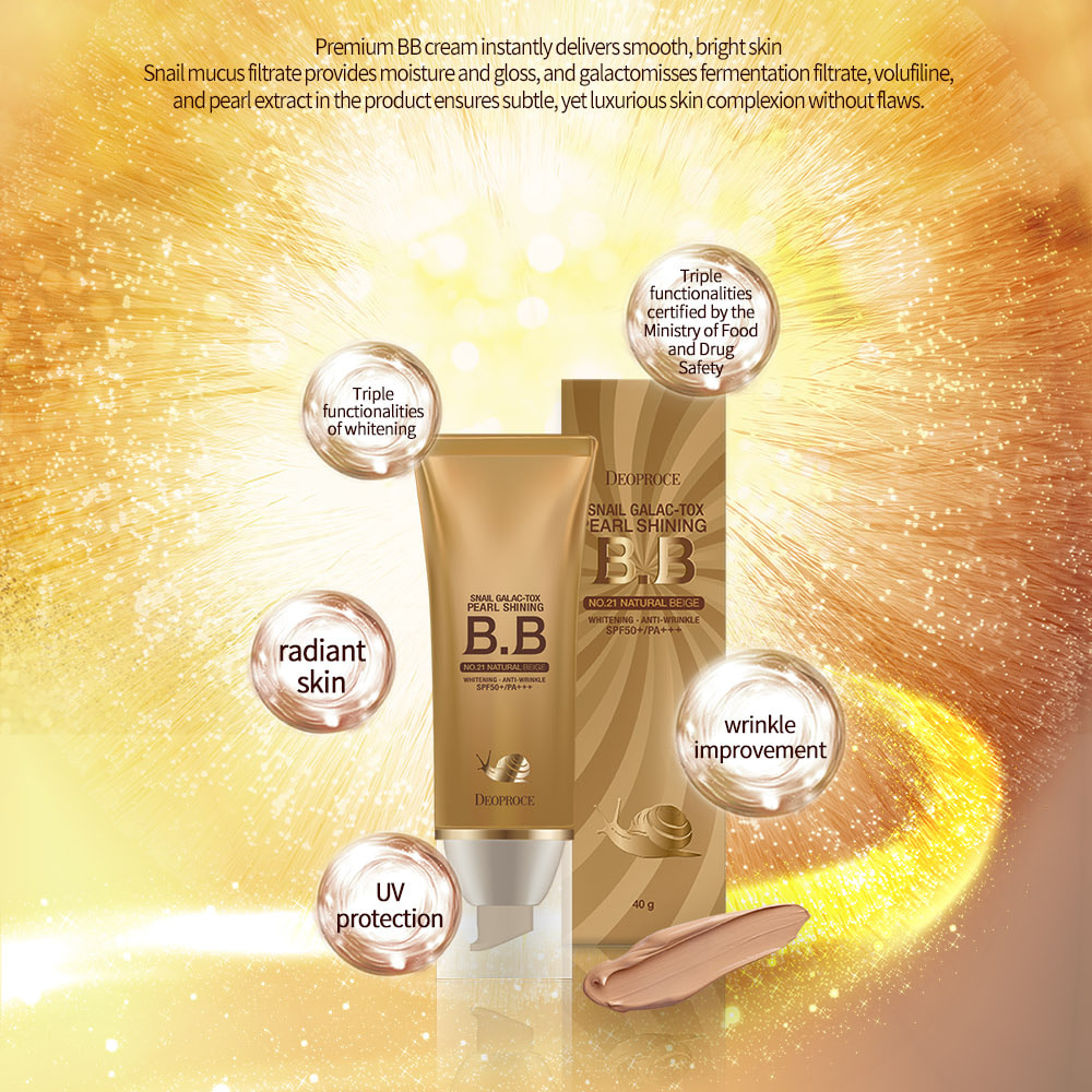 Deoproce Snail Pearl Shining BB Cream (SPF50) #21 NATURAL BEIGE_3